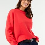 sudadera roja mujer