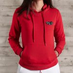 sudadera roja mujer