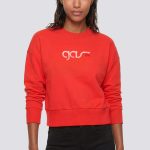 sudadera roja mujer